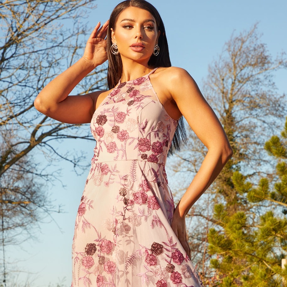 Chi Chi London Embroidered Maxi Dress